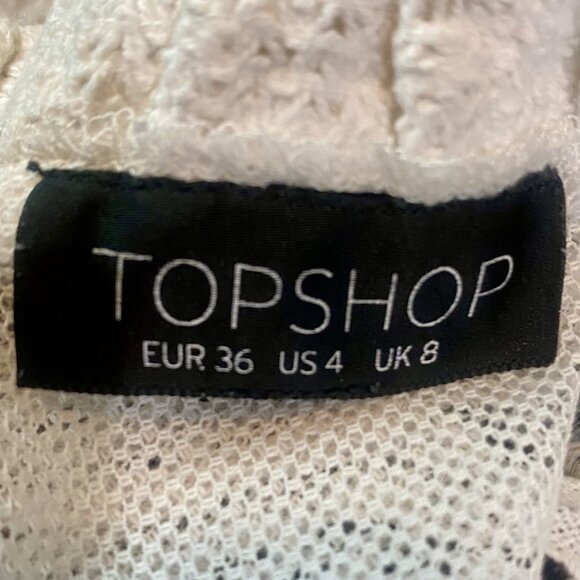 Stunning Topshop Crocheted Lace & Mesh Sleeveless Blouse - Size 4 - Picture 8 of 16